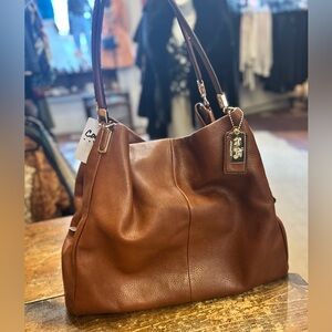 Coach Madison Phoebe Leather Tote Bag Brown